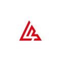 Abstract letter lm triangle geometric line logo vector
