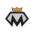 Abstract letter m king diamond logo icon