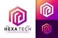 Abstract Letter P Hexagon Logo Logos Design Element Stock Vector Illustration Template Royalty Free Stock Photo