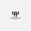 Abstract Letter P i P logo monogram letter design strong fitness