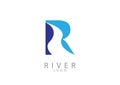 Abstract Letter R River Logo Design Vector