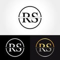 Abstract Letter RS Logo Design Vector Template. Creative Gold and Silver Colors RS Letter Logo Design Royalty Free Stock Photo