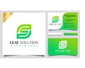 Abstract Letter S Green Leaf Solution Logo Design Vector Illustration Template. modern logo design business card Royalty Free Stock Photo