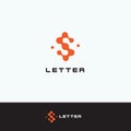 Abstract letter S. Science logo template. Vector illustration Royalty Free Stock Photo