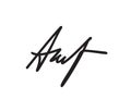 Abstract letter A signature template, creative handwritten signature