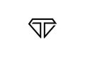 Letter T Diamond Logo Design Royalty Free Stock Photo