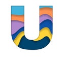 Colorful letter U