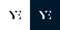 Abstract letter YE logo