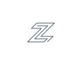 Abstract letter Z logo. Dynamic monogram linear logotype. Alphabet symbol mark