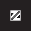 Abstract letter z opposite square arrow logo vector Royalty Free Stock Photo