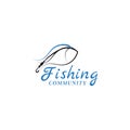 Abstract lettering Fishing Community Logo applied for the fishing community logo.