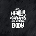 Abstract lettering about sport and fitness for poster or print design. Healthy lifestyle. Modern calligraphy for business success