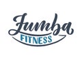 Abstract lettering about zumba fitness for logotype or print design. Healthy lifestyle. Modern calligraphy for business sport