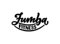 Abstract lettering about zumba fitness for logotype or print design. Healthy lifestyle. Modern calligraphy for business sport