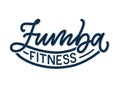 Abstract lettering about zumba fitness for logotype or print design. Healthy lifestyle. Modern calligraphy for business sport