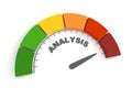 Analysis measuring device with arrow and scale. 3D Render