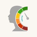 Faith measuring device and human head silhouette Royalty Free Stock Photo