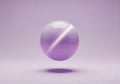 Abstract levitating purple sphere with soft gradient and subtle shadow Royalty Free Stock Photo