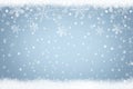 Abstract light blue background Winter snow landscape with falling snowflakes Royalty Free Stock Photo