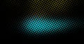 Abstract light blue dots overlay colorful pattern with circles geometry halftone texture on dark black Royalty Free Stock Photo