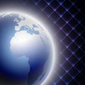 Abstract light blue globe on black background Royalty Free Stock Photo