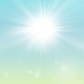 Blue Green Sunny Spring Summer Sun Sky Background