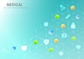 Abstract light blue hexagon pattern background.Medical and science concept and health care icon pattern Royalty Free Stock Photo