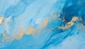 Abstract light blue marble texture with gold splashes Royalty Free Stock Photo