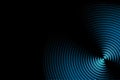 Abstract light blue signal effect with sound waves oscillating on black background Royalty Free Stock Photo