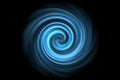 Abstract light blue spiral smoke on black background Royalty Free Stock Photo