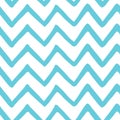 Abstract light blue zig zag seamless hand painted pattern. Nature sea fabric texture. Vector template chevron background for summe Royalty Free Stock Photo