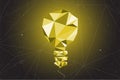 Abstract of light bulb graphic using polygon and geometry shape.