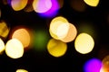 Abstract light celebration background with defocused golden lights for Christmas, New Year, Holiday Royalty Free Stock Photo