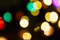 Abstract light celebration background with defocused golden lights for Christmas, New Year, Holiday Royalty Free Stock Photo