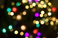 Abstract light celebration background with defocused golden lights for Christmas, New Year, Holiday Royalty Free Stock Photo