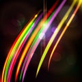 Abstract light color glowing line design against dark background