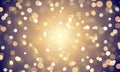 Abstract light confetti with glitter glow effect on golden background. Vector defocused shine or golden and white sparkling lights Royalty Free Stock Photo
