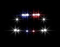 Abstract light effects. Police car at night with lights in front. illustration Royalty Free Stock Photo