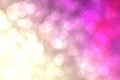 Abstract light golden gradient pink festive bokeh background with glitter sparkle blurred circles, Christmas lights. Beautiful