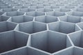 Abstract light grey concrete hexagonal pattern. 3D Rendering