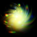 Abstract light movement colorful blurred green lights with digital fast speed beam movements