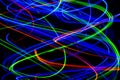 Abstract light painting in the darkness. Royalty Free Stock Photo