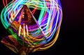 Abstract light painting with multiple colors.