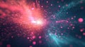 Abstract light particles creating energy explosion background Royalty Free Stock Photo