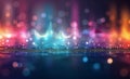 Abstract Light Patterns With Colorful Reflections in a Dark Space Royalty Free Stock Photo