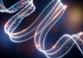 Abstract light patterns resembling intertwined strands create a dynamic effect with thousands of Royalty Free Stock Photo
