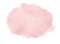 Abstract light peach pastel pink watercolor splash on white background Royalty Free Stock Photo