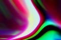 Abstract light pink and green distorted blue chromatic light dreamy wave texture with colorful dynamic fluid pattern