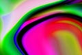 Abstract light pink and green distorted blue chromatic light dreamy wave texture with colorful dynamic fluid pattern