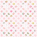Abstract light pink peach paper with pink flower and green leaf texture on white